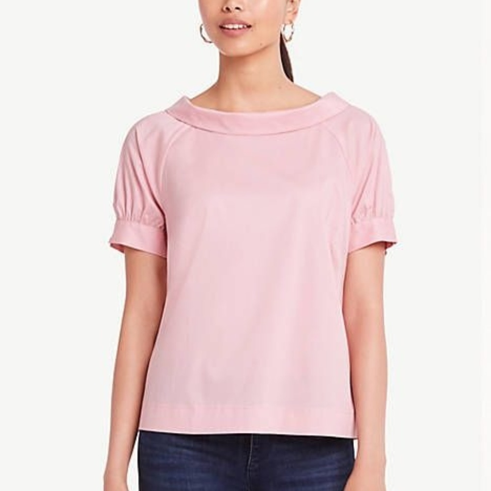 Ann Taylor Fold-Over Collar Blouse